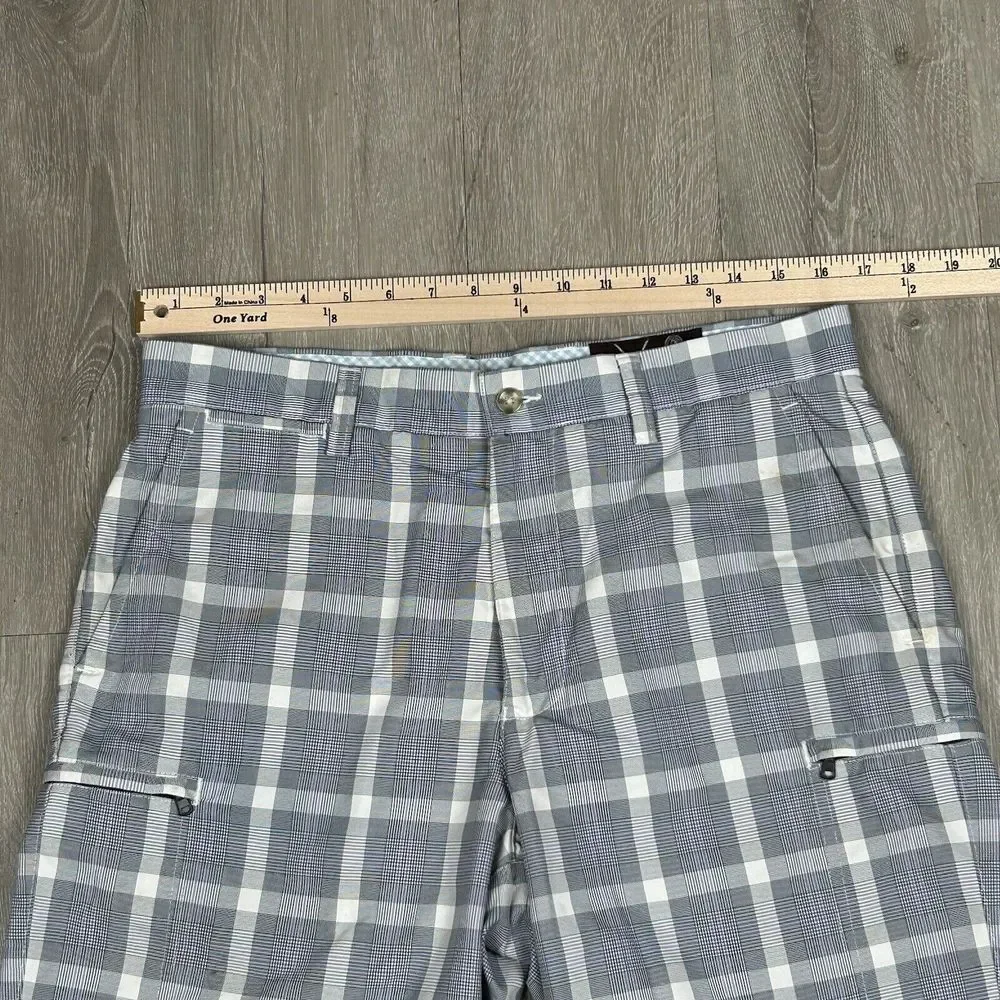 Black Brown 1826 Plaid Golf Shorts Mens 34 Flat Front Cotton *Needs Washed*‎